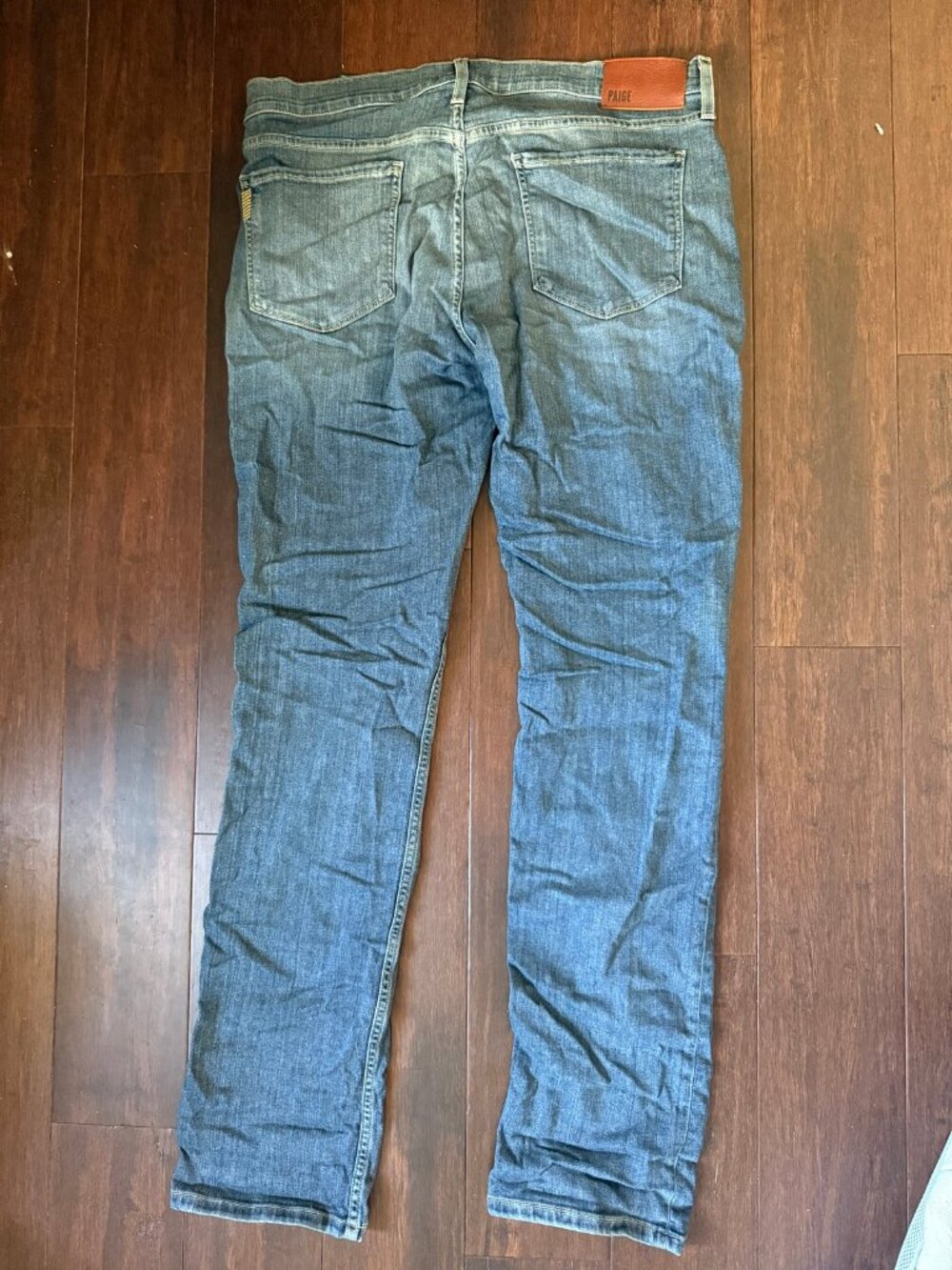 PAIGE Men's Medium Blue Wash Jeans Size 34 Slim Straight 5-Pocket
